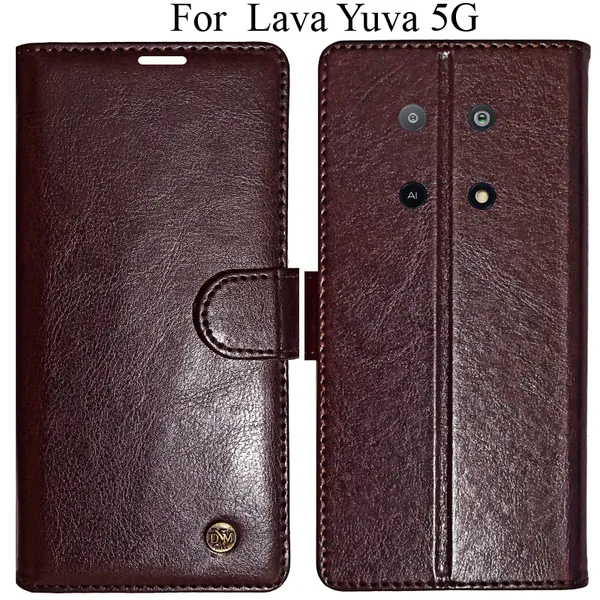 Beige_Premium_Flip_Cover_For_Lava_Yuva_5G