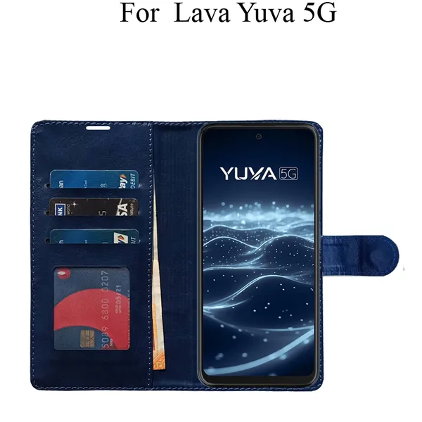 Blue_Premium_Flip_Cover_For_Lava_Yuva_5G