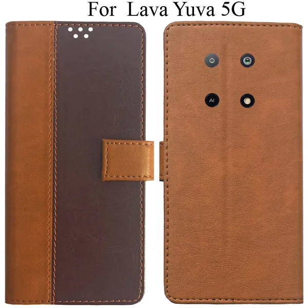 Brown_Premium_Flip_Cover_For_Lava_Yuva_5G
