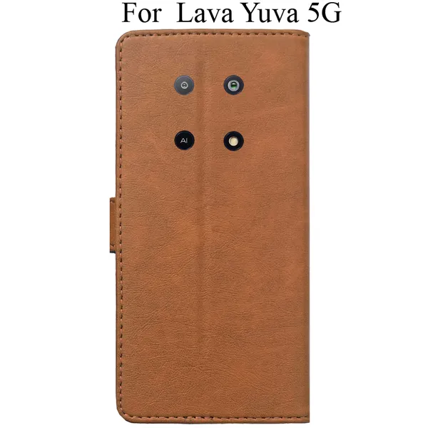 Brown_Premium_Flip_Cover_For_Lava_Yuva_5G