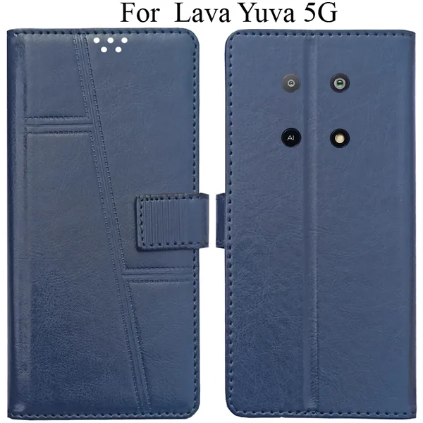 Blue_Premium_Flip_Cover_For_Lava_Yuva_5G