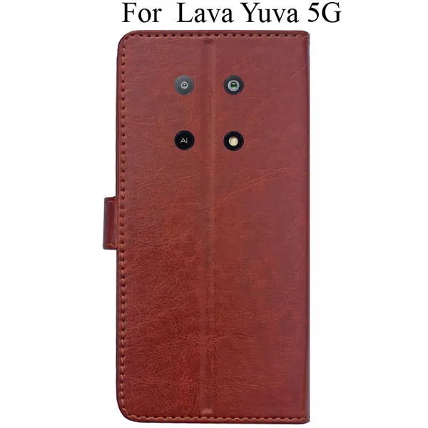 Brown_Premium_Flip_Cover_For_Lava_Yuva_5G