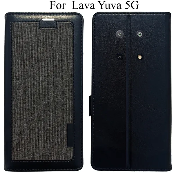 Black_Premium_Flip_Cover_For_Lava_Yuva_5G