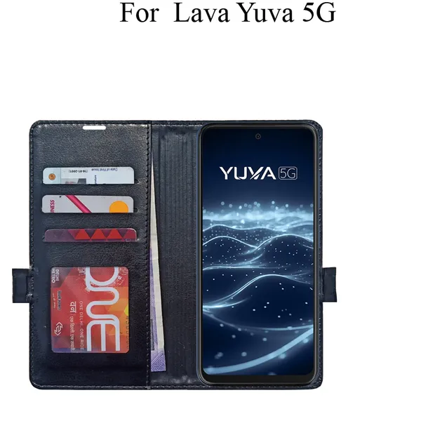 Black_Premium_Flip_Cover_For_Lava_Yuva_5G