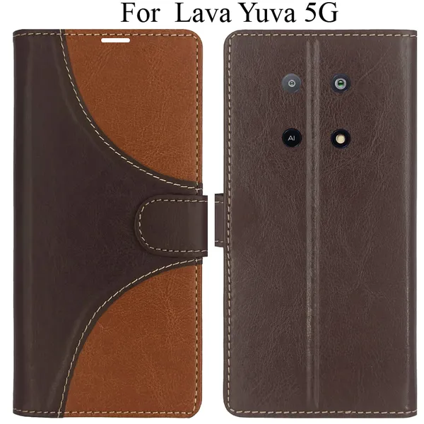Brown_Premium_Flip_Cover_For_Lava_Yuva_5G