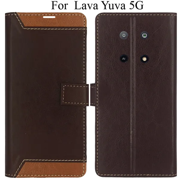 Brown_Premium_Flip_Cover_For_Lava_Yuva_5G