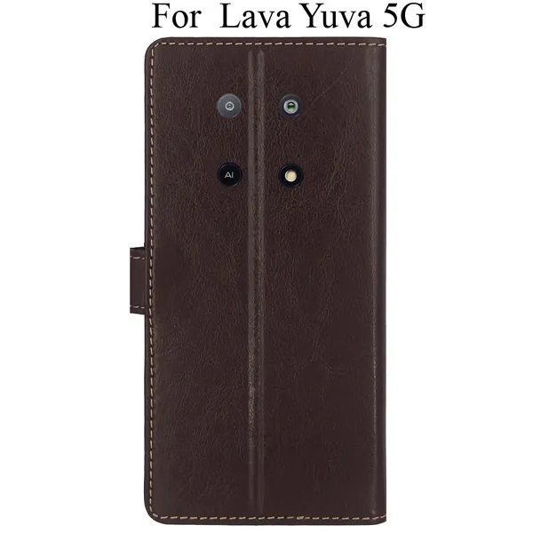 Brown_Premium_Flip_Cover_For_Lava_Yuva_5G