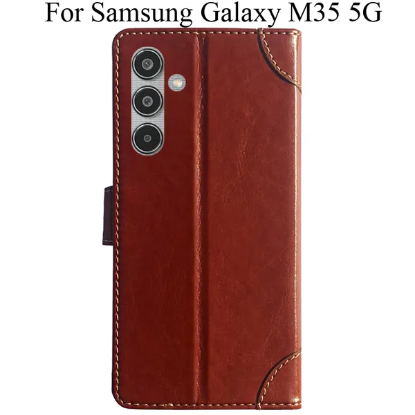 Brown_Premium_Flip_Cover_For_Samsung_Galaxy_M35_5G