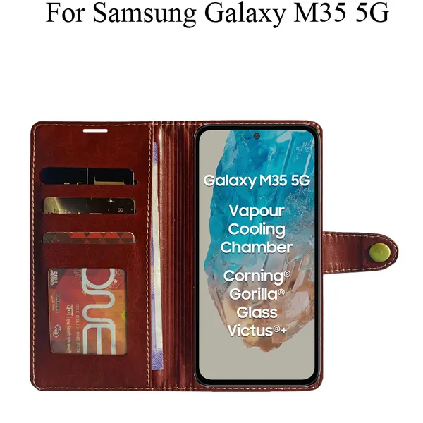 Brown_Premium_Flip_Cover_For_Samsung_Galaxy_M35_5G