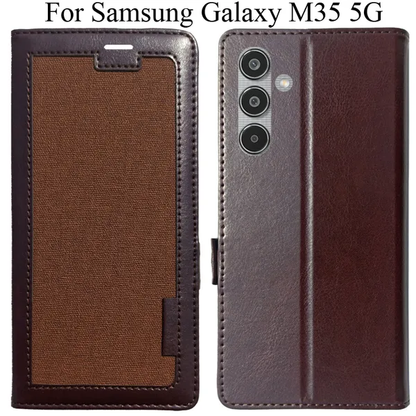 Brown_Premium_Flip_Cover_For_Samsung_Galaxy_M35_5G