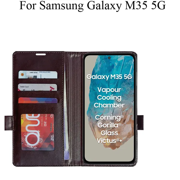 Brown_Premium_Flip_Cover_For_Samsung_Galaxy_M35_5G