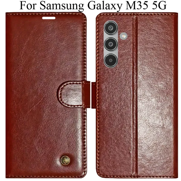 Brown_Premium_Flip_Cover_For_Samsung_Galaxy_M35_5G