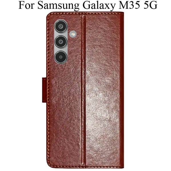 Brown_Premium_Flip_Cover_For_Samsung_Galaxy_M35_5G