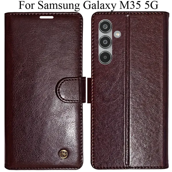Beige_Premium_Flip_Cover_For_Samsung_Galaxy_M35_5G