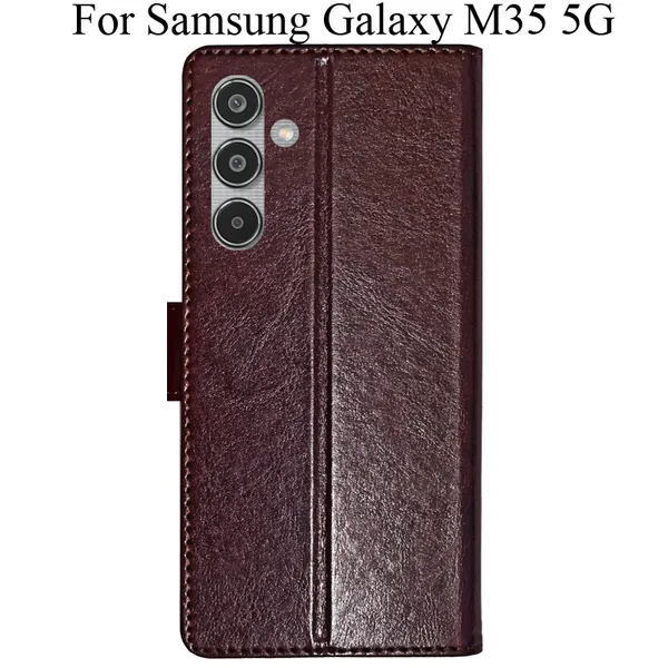 Beige_Premium_Flip_Cover_For_Samsung_Galaxy_M35_5G