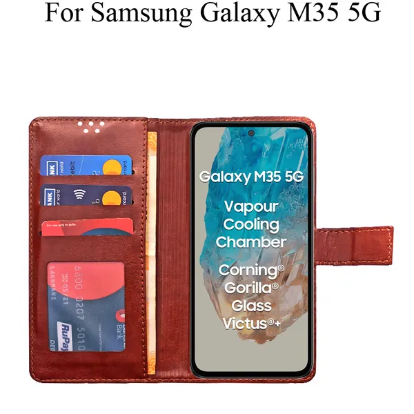 Brown_Premium_Flip_Cover_For_Samsung_Galaxy_M35_5G