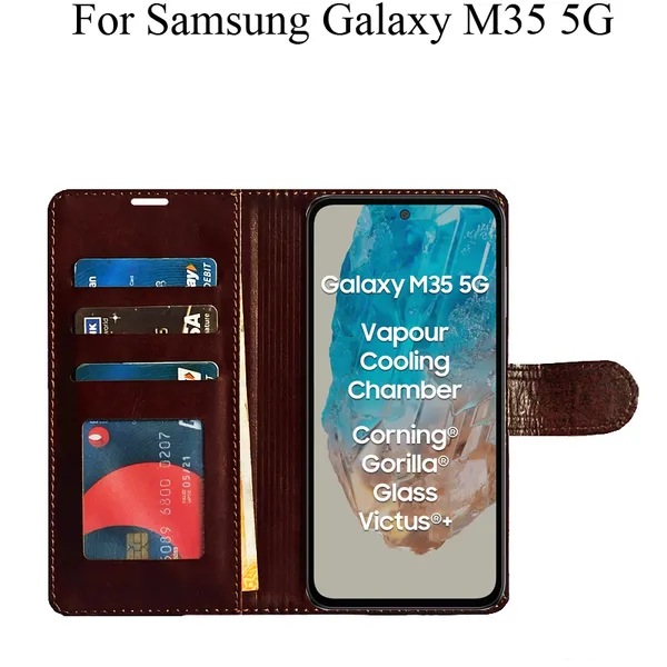Brown_Premium_Flip_Cover_For_Samsung_Galaxy_M35_5G