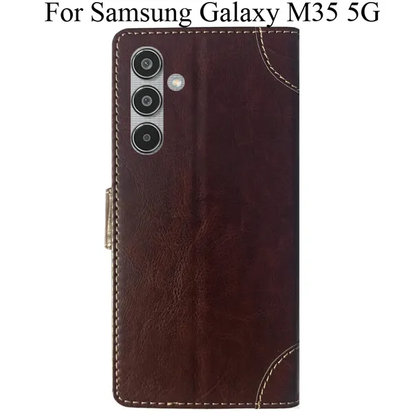 Beige_Premium_Flip_Cover_For_Samsung_Galaxy_M35_5G