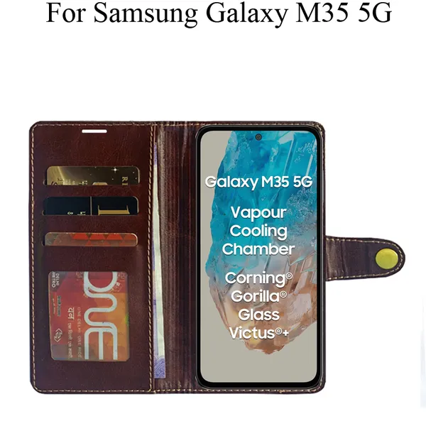 Beige_Premium_Flip_Cover_For_Samsung_Galaxy_M35_5G