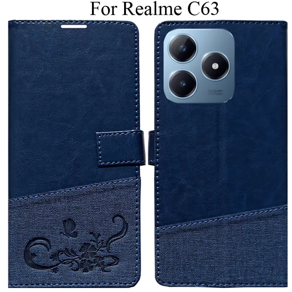 Blue_Premium_Flip_Cover_For_Realme_C63