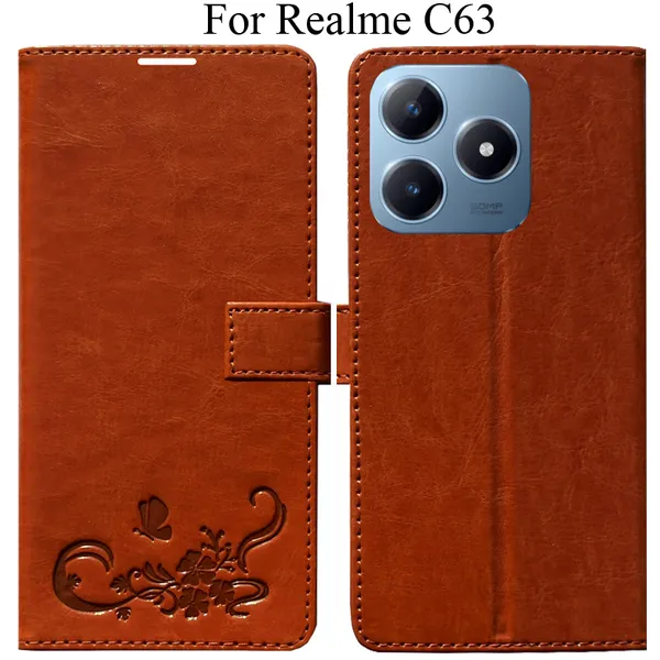 Orange_Premium_Flip_Cover_For_Realme_C63