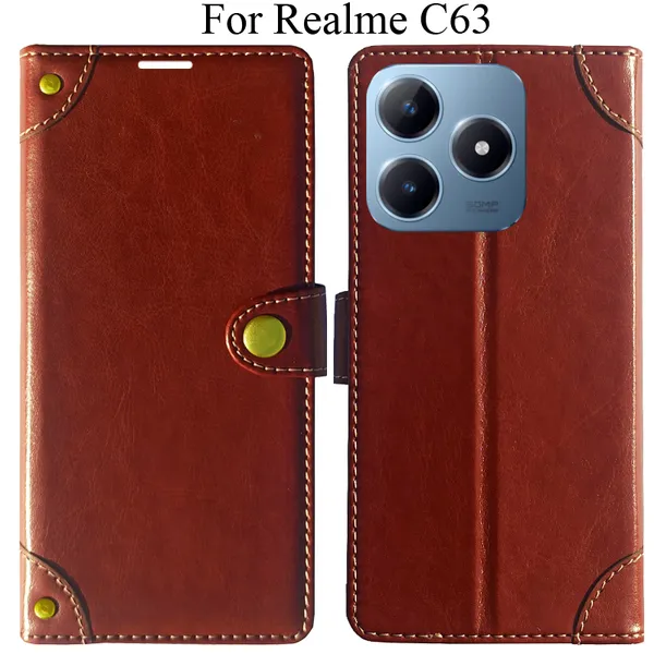 Brown_Premium_Flip_Cover_For_Realme_C63