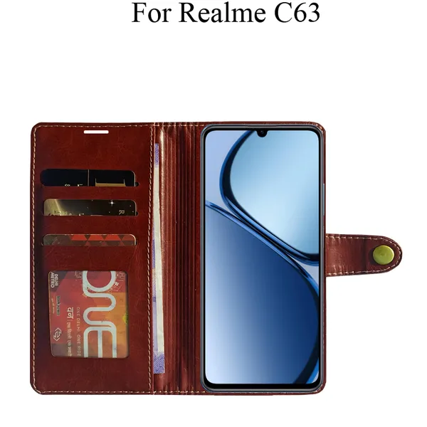 Brown_Premium_Flip_Cover_For_Realme_C63
