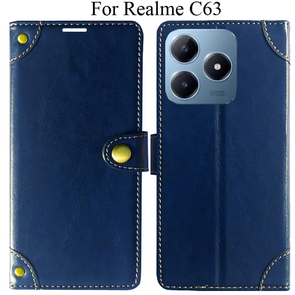 Blue_Premium_Flip_Cover_For_Realme_C63