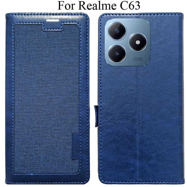 Blue_Premium_Flip_Cover_For_Realme_C63