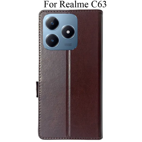 Brown_Premium_Flip_Cover_For_Realme_C63