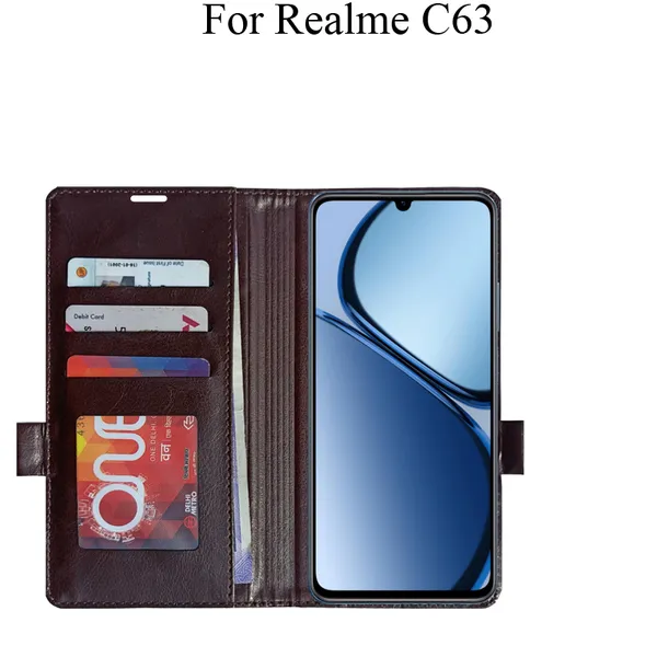 Brown_Premium_Flip_Cover_For_Realme_C63