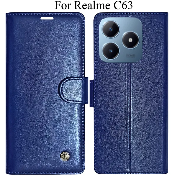 Blue_Premium_Flip_Cover_For_Realme_C63