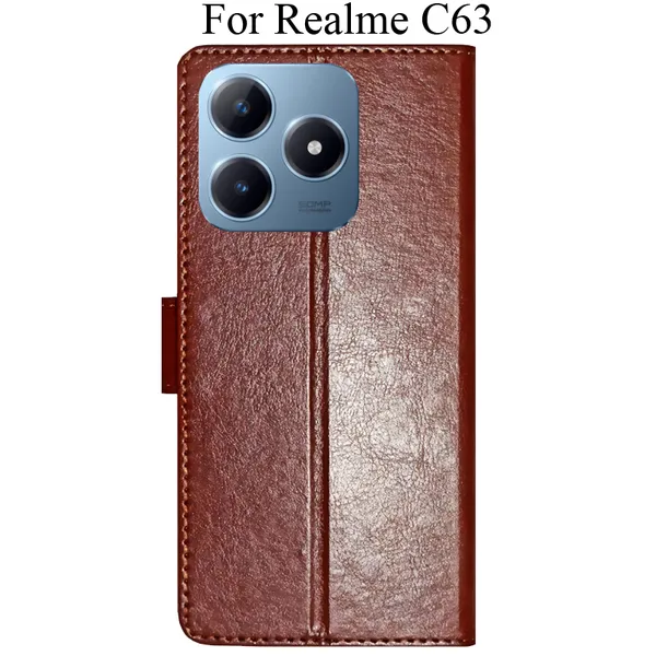 Brown_Premium_Flip_Cover_For_Realme_C63