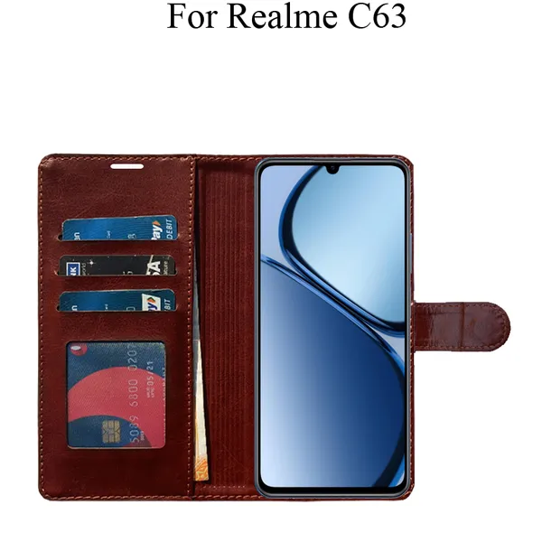 Brown_Premium_Flip_Cover_For_Realme_C63