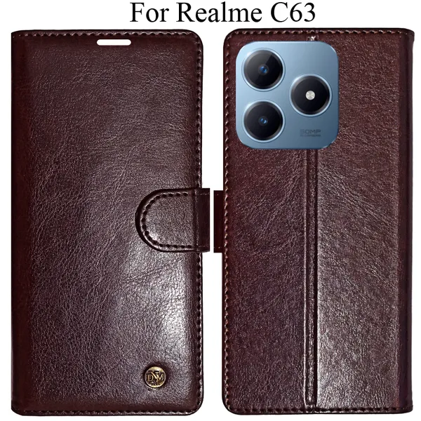 Beige_Premium_Flip_Cover_For_Realme_C63