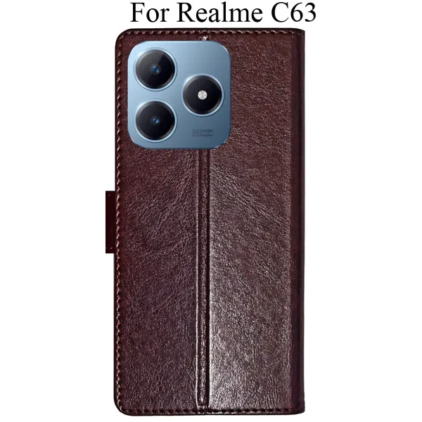 Beige_Premium_Flip_Cover_For_Realme_C63