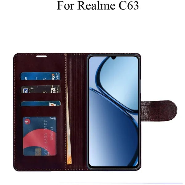 Beige_Premium_Flip_Cover_For_Realme_C63