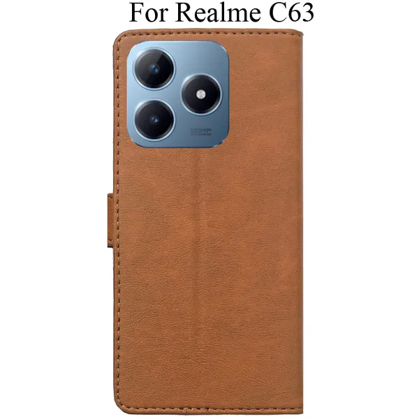 Brown_Premium_Flip_Cover_For_Realme_C63
