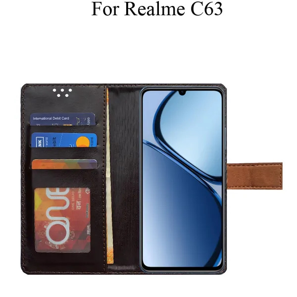 Brown_Premium_Flip_Cover_For_Realme_C63