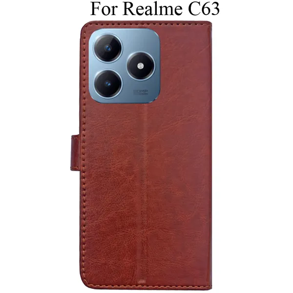 Brown_Premium_Flip_Cover_For_Realme_C63