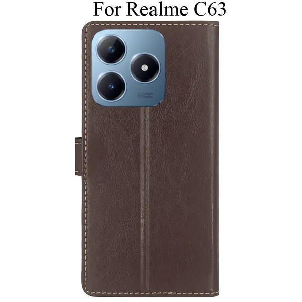 Brown_Premium_Flip_Cover_For_Realme_C63
