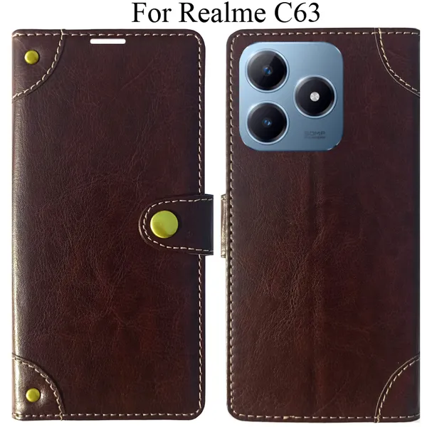Beige_Premium_Flip_Cover_For_Realme_C63