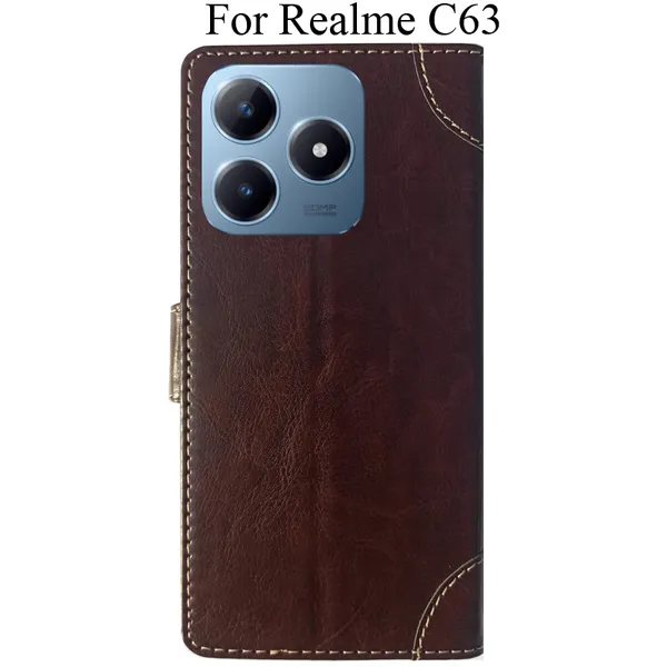 Beige_Premium_Flip_Cover_For_Realme_C63