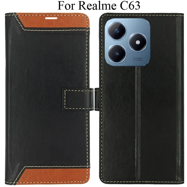Brown_Premium_Flip_Cover_For_Realme_C63