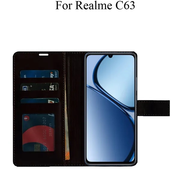 Brown_Premium_Flip_Cover_For_Realme_C63