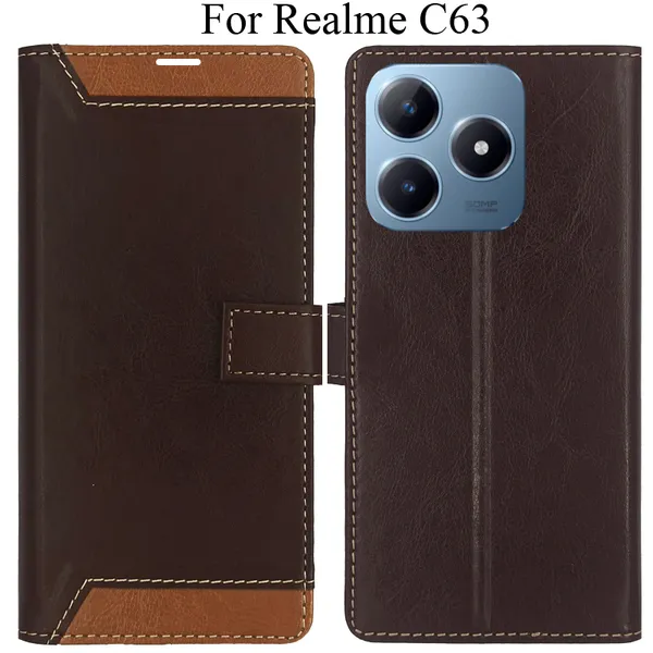 Brown_Premium_Flip_Cover_For_Realme_C63