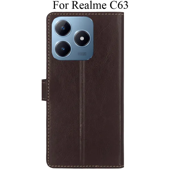 Brown_Premium_Flip_Cover_For_Realme_C63