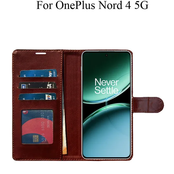 Brown_Premium_Flip_Cover_For_Oneplus_Nord_4_5G