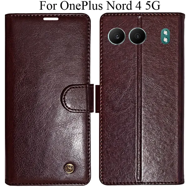 Beige_Premium_Flip_Cover_For_Oneplus_Nord_4_5G