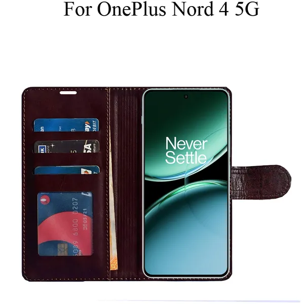 Beige_Premium_Flip_Cover_For_Oneplus_Nord_4_5G